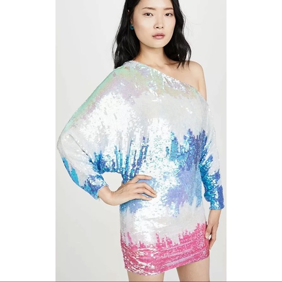 Retrofete Yasmin Dress Unicorn Dip Dye Sequins